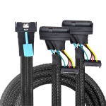 SAS MCIO 8i 74P to 2XSFF 8639 + 15P Adapter Cable 0.5 Meter